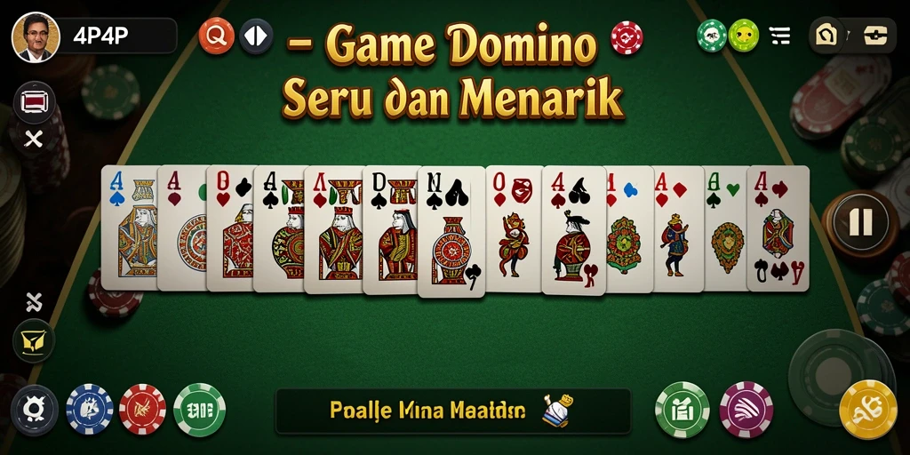 Gameplay seru 4P4P dalam permainan Domino.