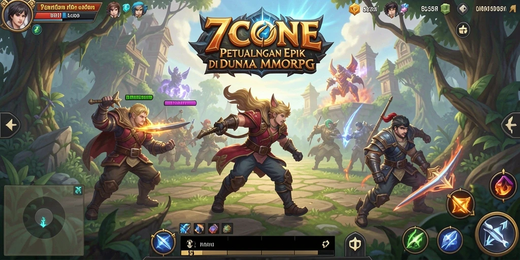 Screeshot gameplay 7CONE menampilkan aksi petualangan seru dalam MMORPG.