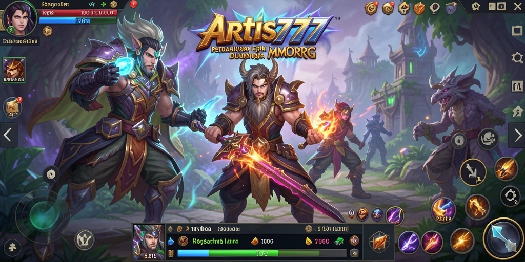 Tampilan gameplay seru di ARTIS777 yang menampilkan pertarungan multiplayer.