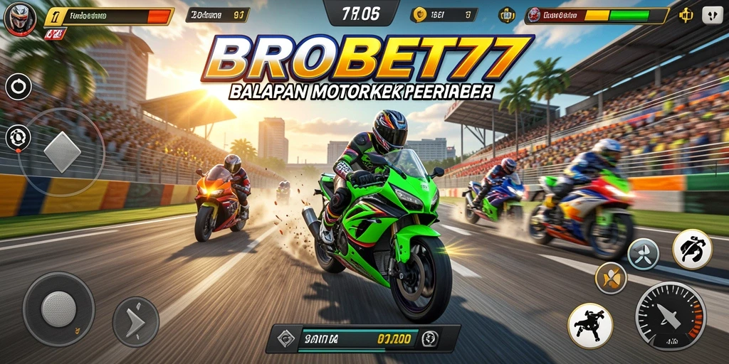 Tampilan gameplay menakjubkan dari BROBET77 dengan aksi balapan yang mendebarkan.