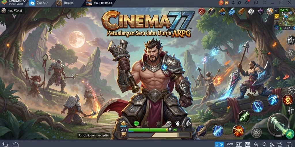 Tampilan gameplay seru dari CINEMA77 dengan pertarungan dinamis.