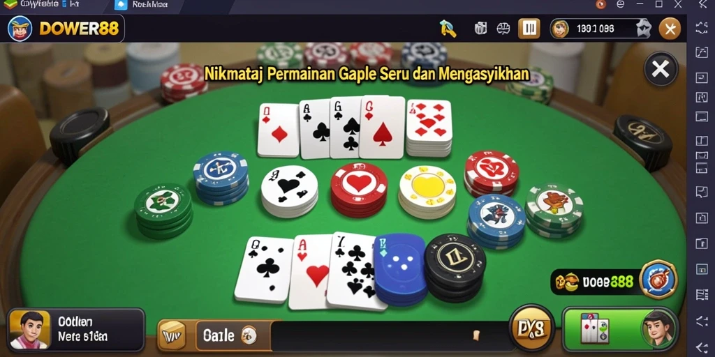 Screenshot DOWER88 menunjukkan pemain sedang asyik bermain Gaple.