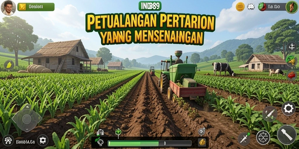 Tampilan gameplay IND89 dengan aktivitas pertanian yang seru dan menarik.