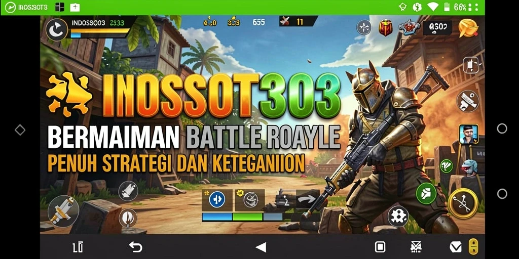 Tampilan menarik INDOSLOT303 dengan aksi Battle Royale seru.