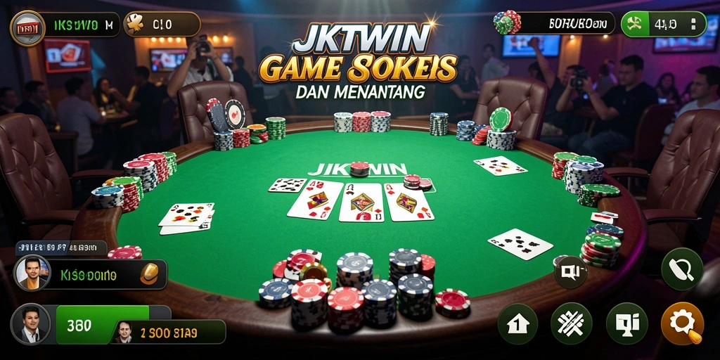 Screenshot utama JKTWIN menampilkan gameplay Poker yang mendebarkan.