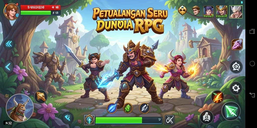 Tangkapan layar gameplay N32 menampilkan pertarungan seru di dunia RPG.