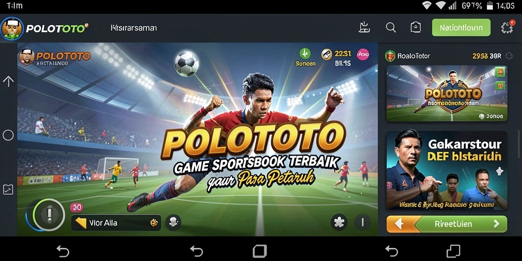 Screenshot utama POLOTOTO menampilkan antarmuka taruhan yang interaktif.