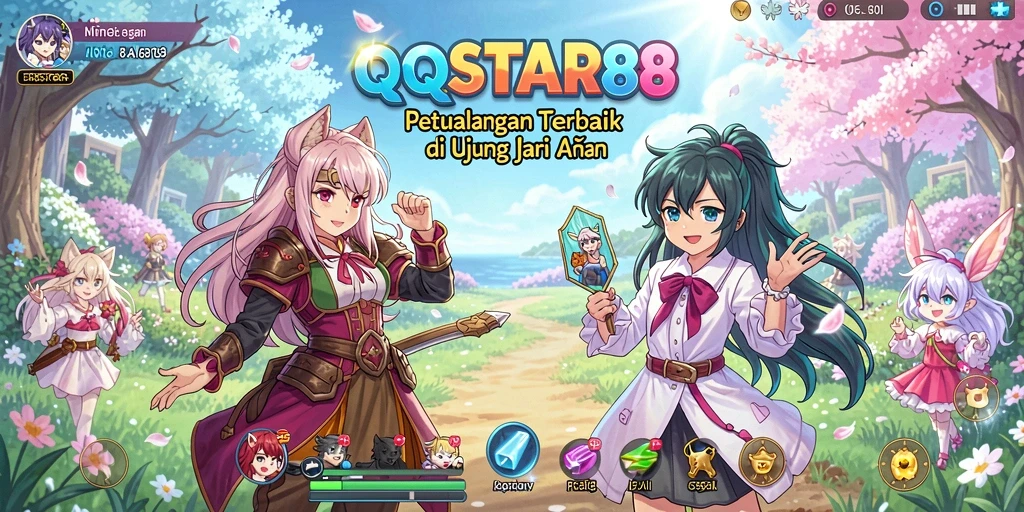 Screenshot gameplay <strong>QQSTAR88</strong> menampilkan karakter anime dalam aksi yang mendebarkan.