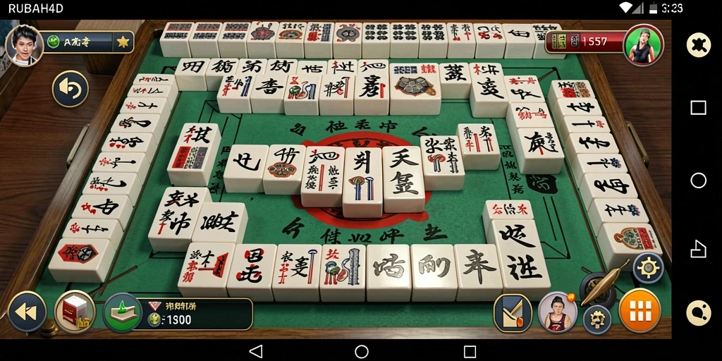 Screenshot RUBAH4D menampilkan gameplay Mahjong yang imersif dan penuh warna.