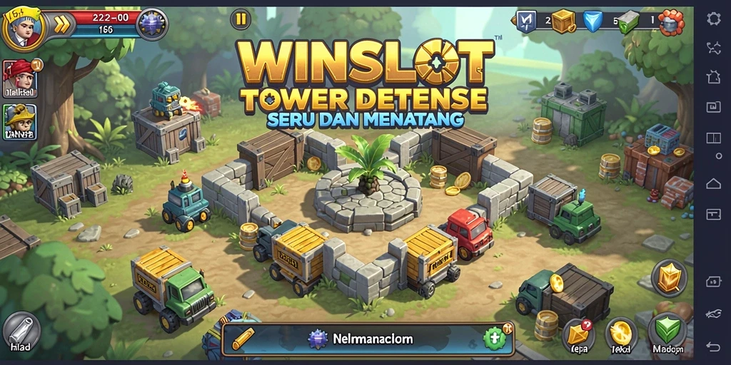 Tampilan gameplay WINSLOT yang menegangkan dalam genre Tower Defense.
