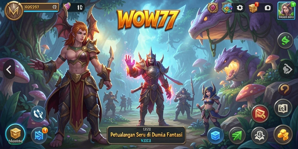 Tampilan gameplay WOW77 yang menarik dan penuh tantangan petualangan.
